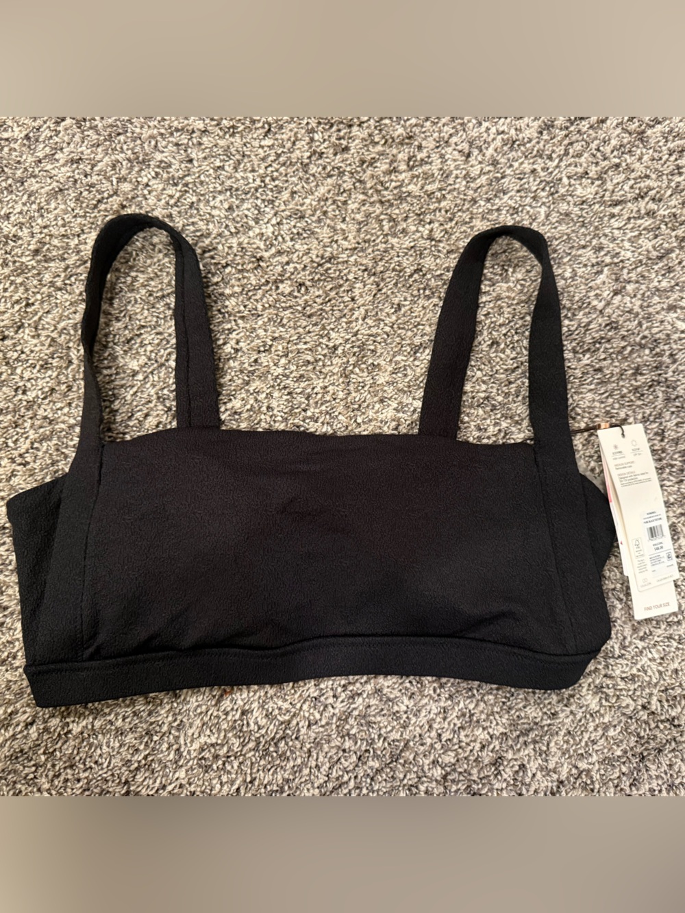 CALIA Pure Black Texture Women’s Bikini Top Size Large NWT UPF 50+